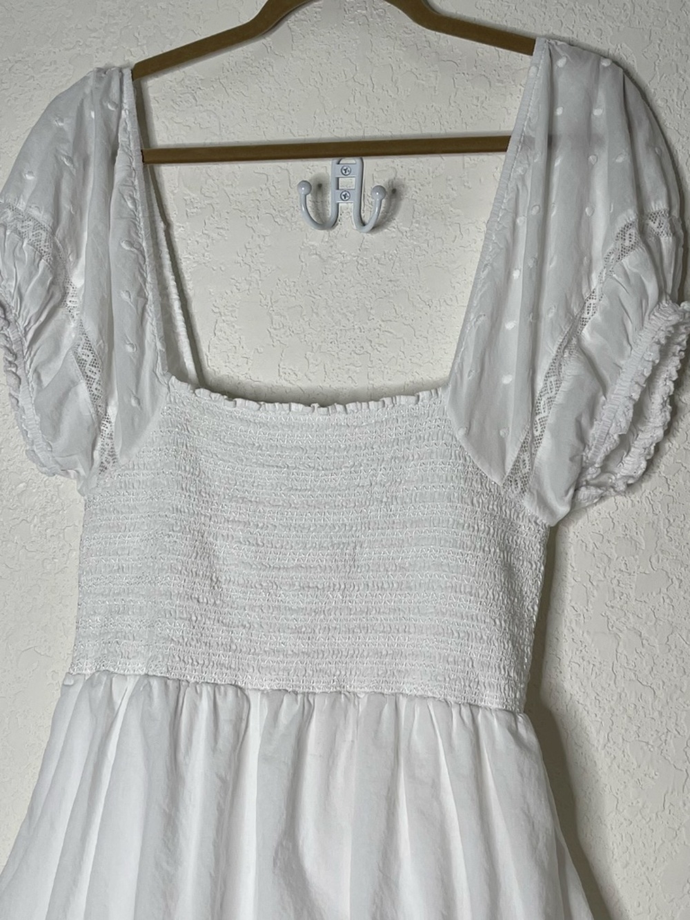 LOVESHACKFANCY Tiered Maxi Dress Laced Size M White Cottagecore Prairie Cotton - Picture 3 of 15